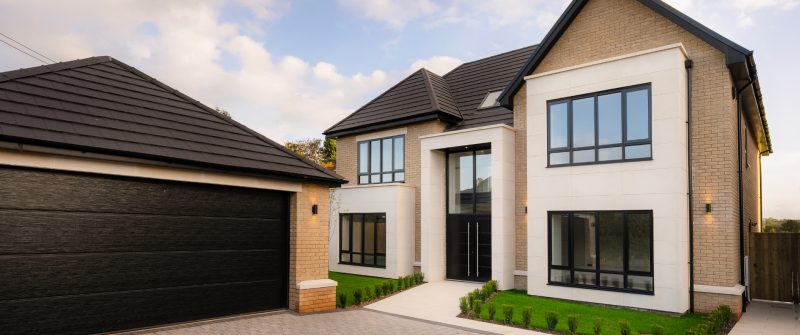 black aluminium front door